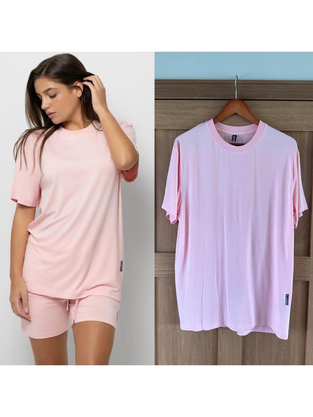 NWOT Comfrt Cloud Lounge Tee Shirt Boxy in Bubblegum Pink Women’s size Medium